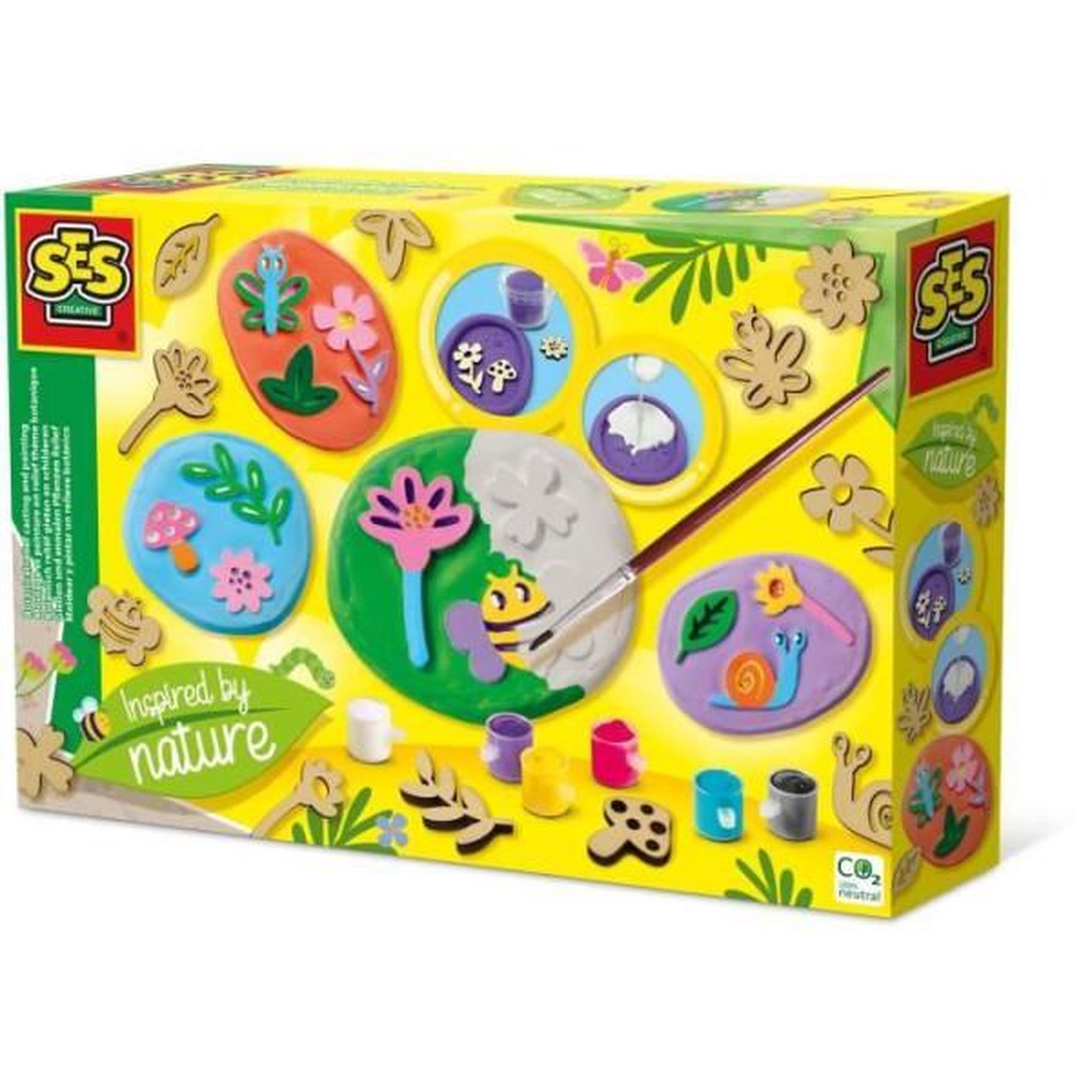 SES Creative Moul. et peinture en relief/ theme botanique - Loisirs créatifs - SES CREATIVE - Réalise les plus beaux carreaux de plâtre.