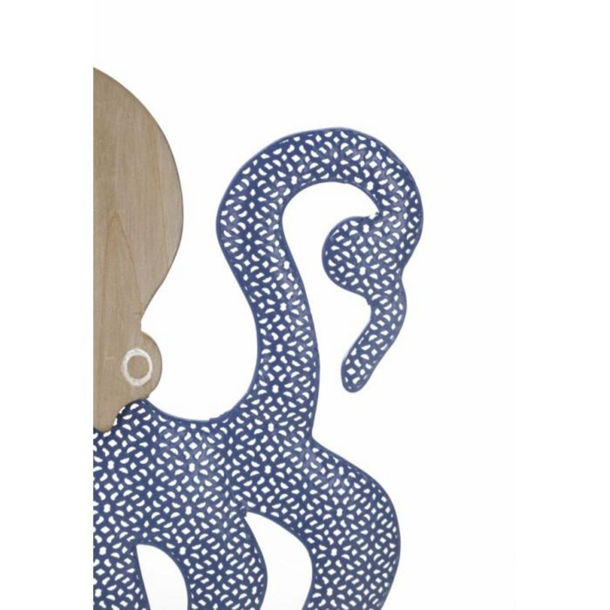 Paris Prix Décoration Murale en Métal  Pieuvre  57cm Naturel & Bleu