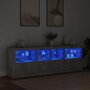 Voir la diapositive 3 : VIDAXL Buffet avec lumières LED gris béton 202x37x67 cm