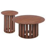 Paris Prix Lot de 2 Tables Basses Rondes  Luisa  80cm Bois Noisette