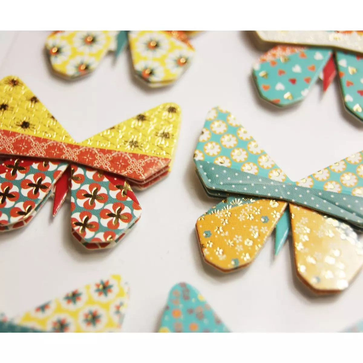  10 Autocollants 3D - Papillons - Origami