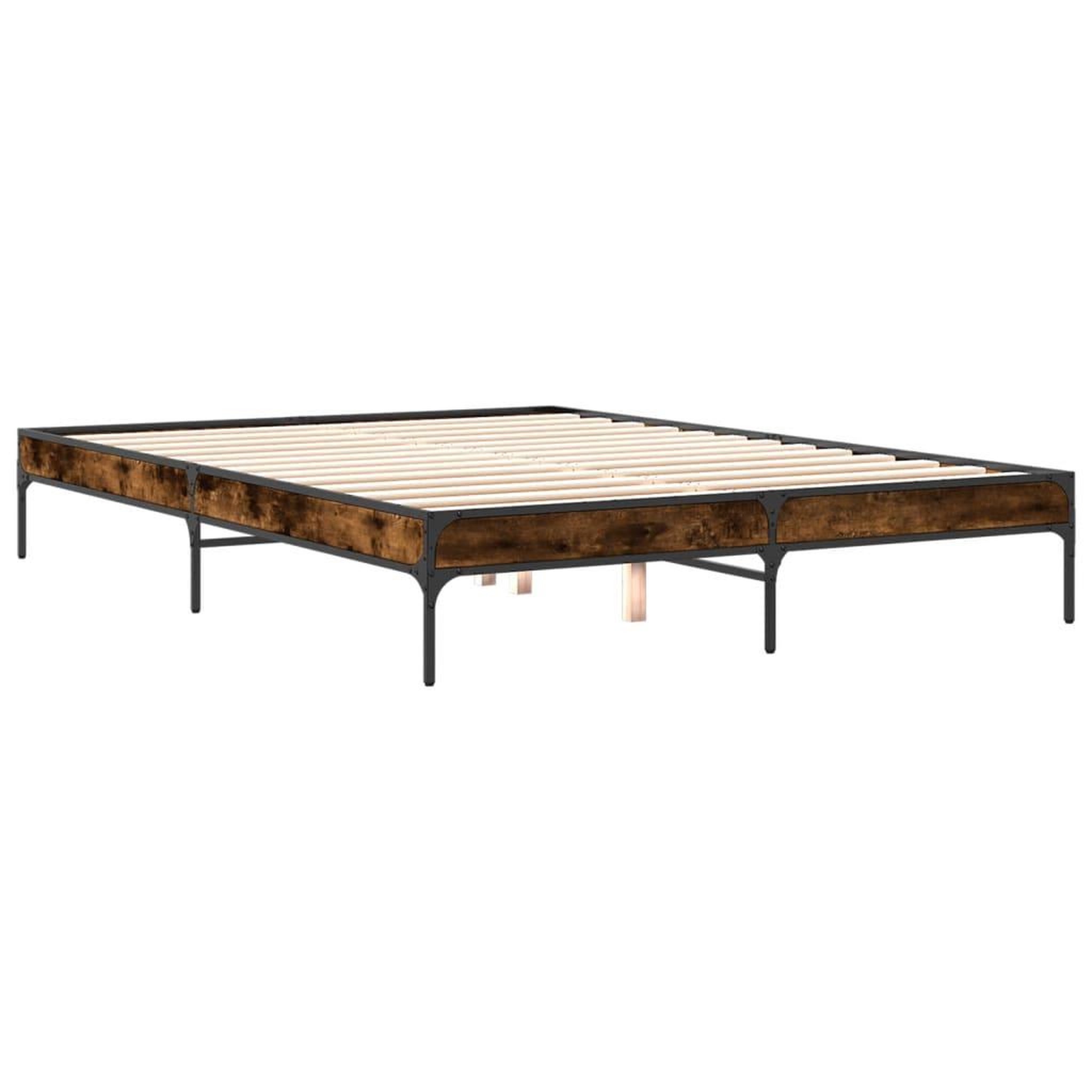 Voir la diapositive 3 : VIDAXL Cadre de lit sans matelas chene fume 150x200 cm