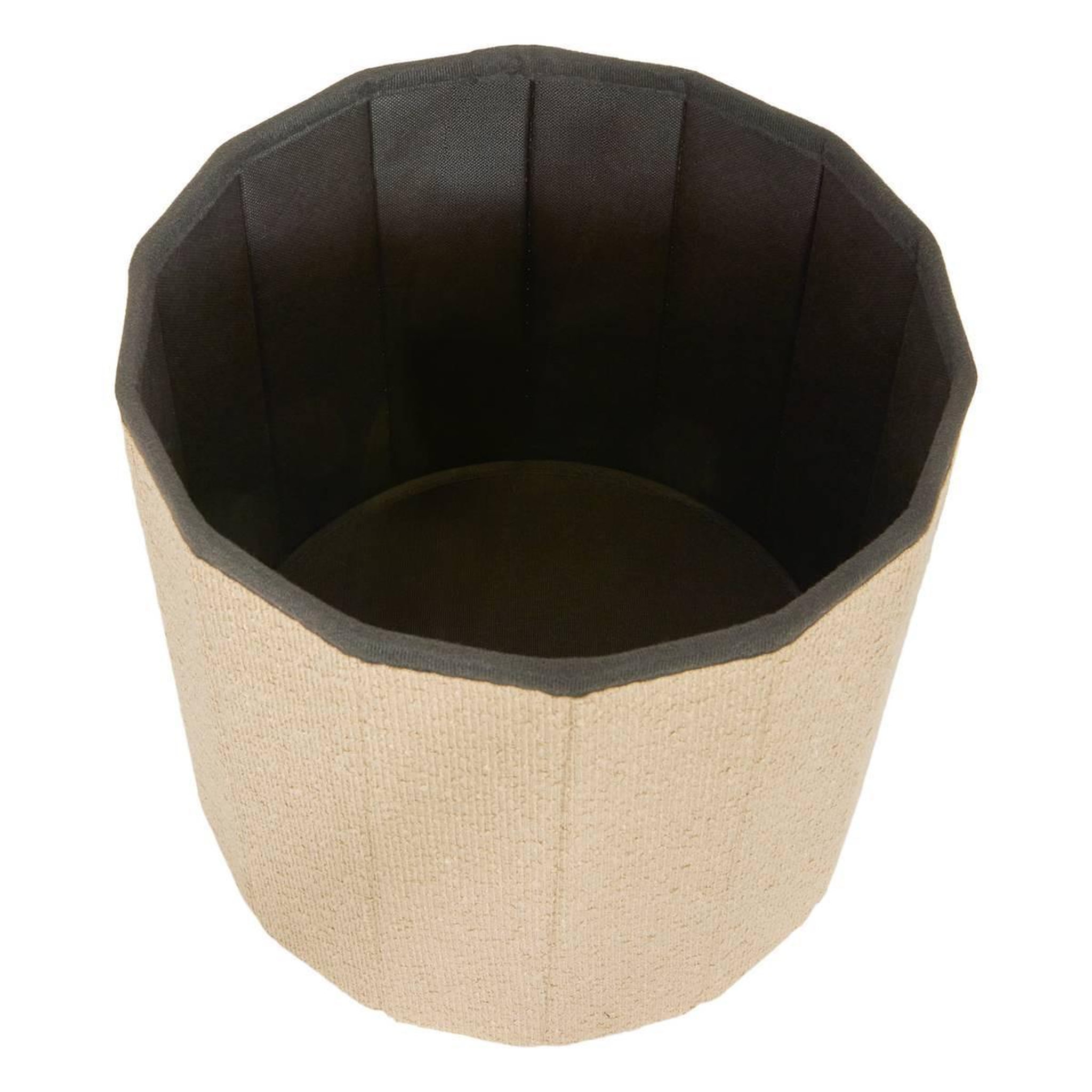 Voir la diapositive 3 : ATMOSPHERA Pouf Coffre Pliant Bouclette  Fink  38cm Beige