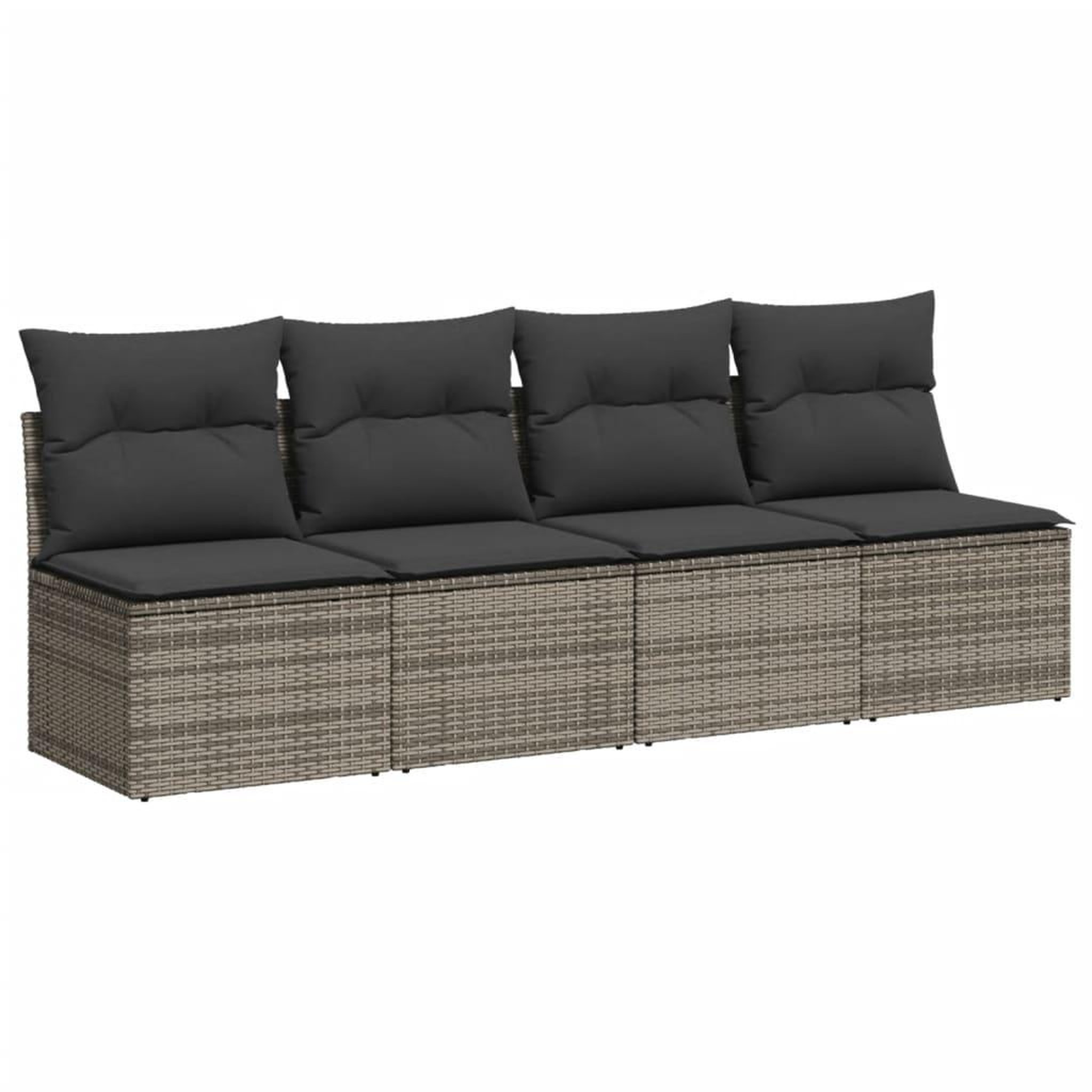 Voir la diapositive 4 : VIDAXL Salon de jardin avec coussins 10 pcs gris resine tressee