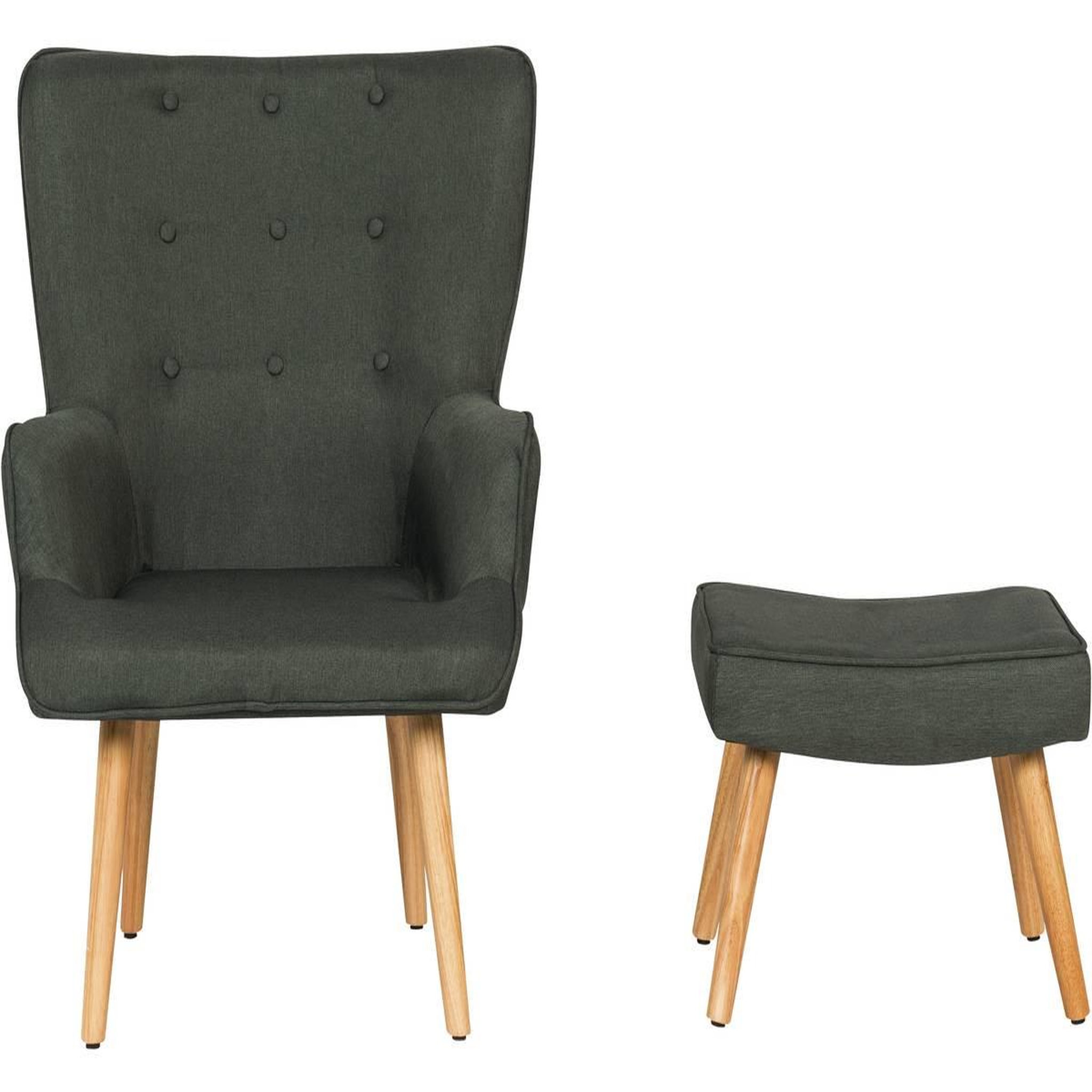 Voir la diapositive 3 : Habitat et Jardin Fauteuil style scandinave tissu  odense  - 1 place - gris foncé