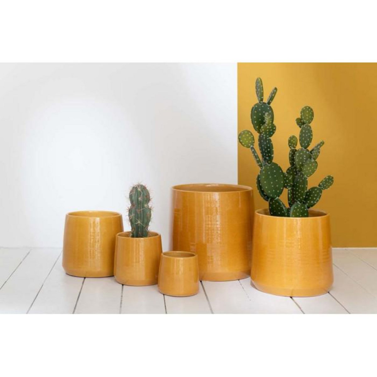 Paris Prix Cache-Pot Design  Splenda  24cm Ocre