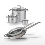 ELO Lot de 3 Faitouts et 2 Poêles Elo Relief Solution