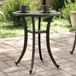 VIDAXL Table de jardin noir Ø48x53 cm aluminium coule