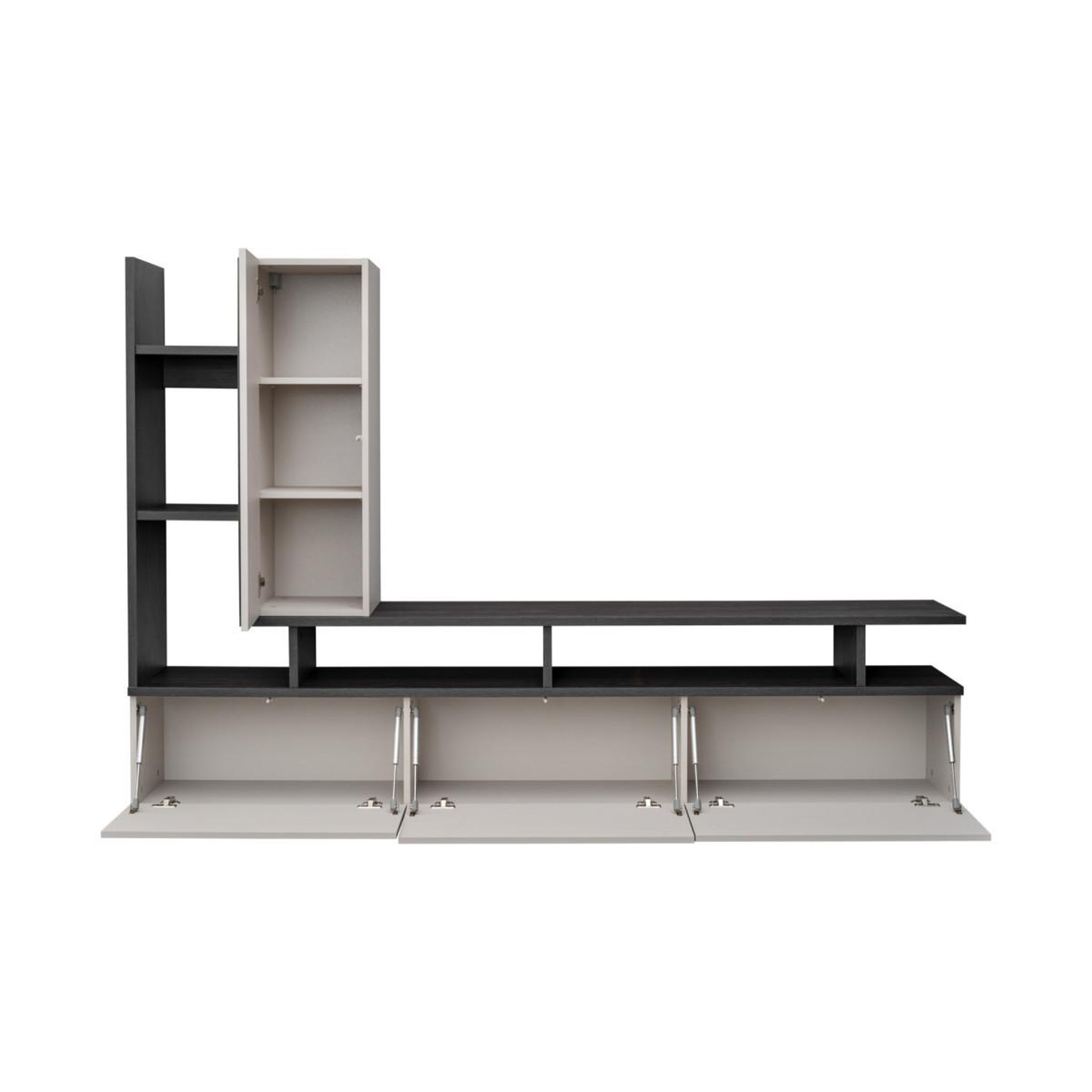 Voir la diapositive 3 : Paris Prix Ensemble meuble tv design  tytan  210cm beige & gris