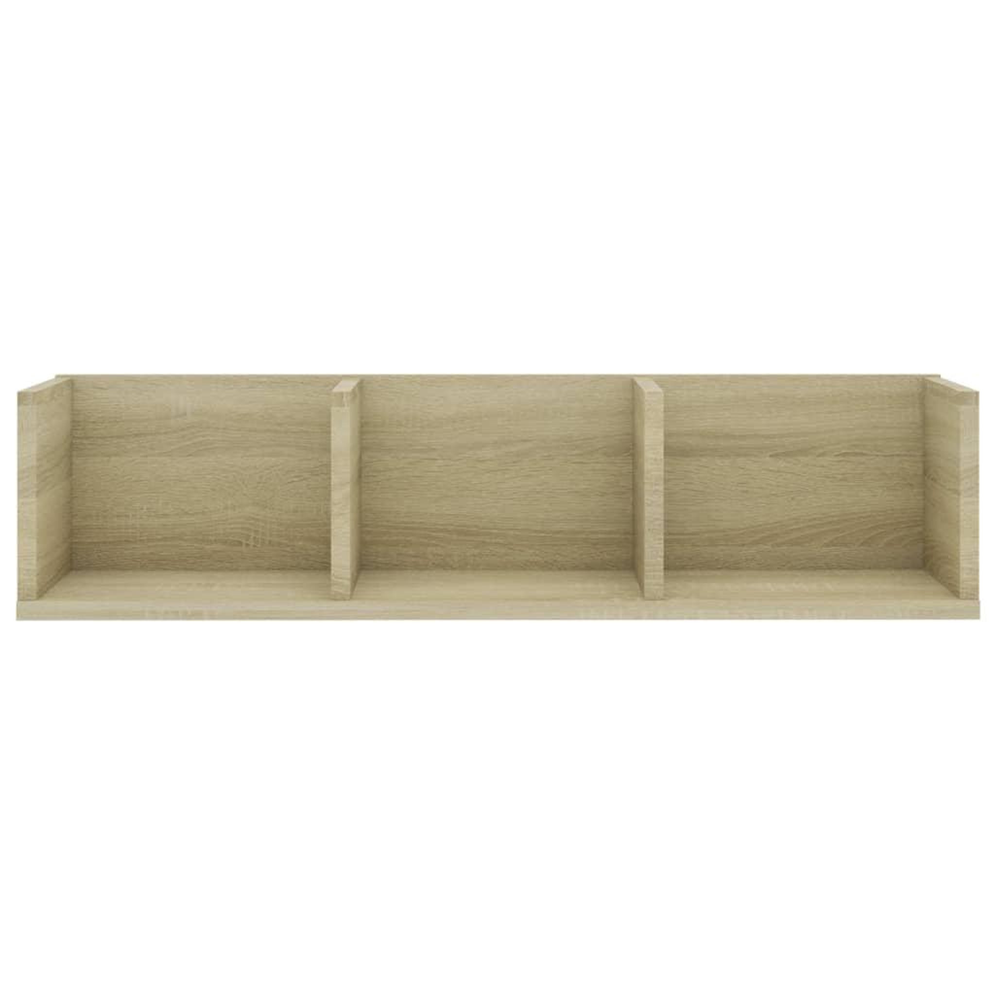 Voir la diapositive 4 : VIDAXL Etagere murale a CD Chene sonoma 75x18x18 cm Bois d'ingenierie