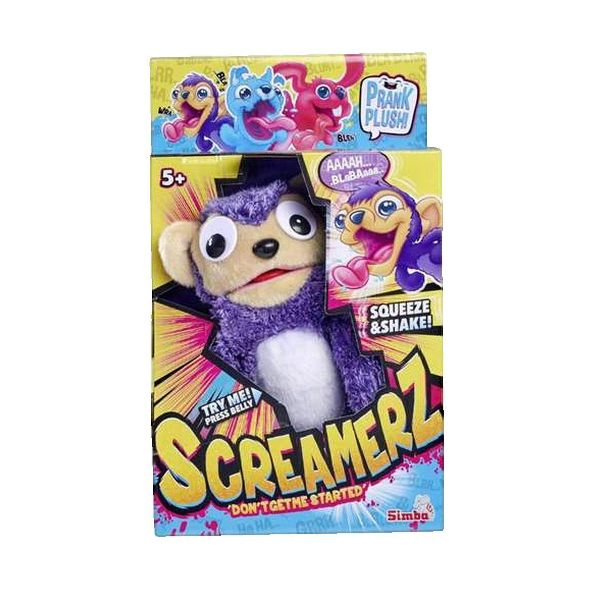 SILVERTORN Smoby - Screamerz - Peluche intéractive amusante - Singe - 28 cm - Bruits en la secouant ou appuyant sur le bouton