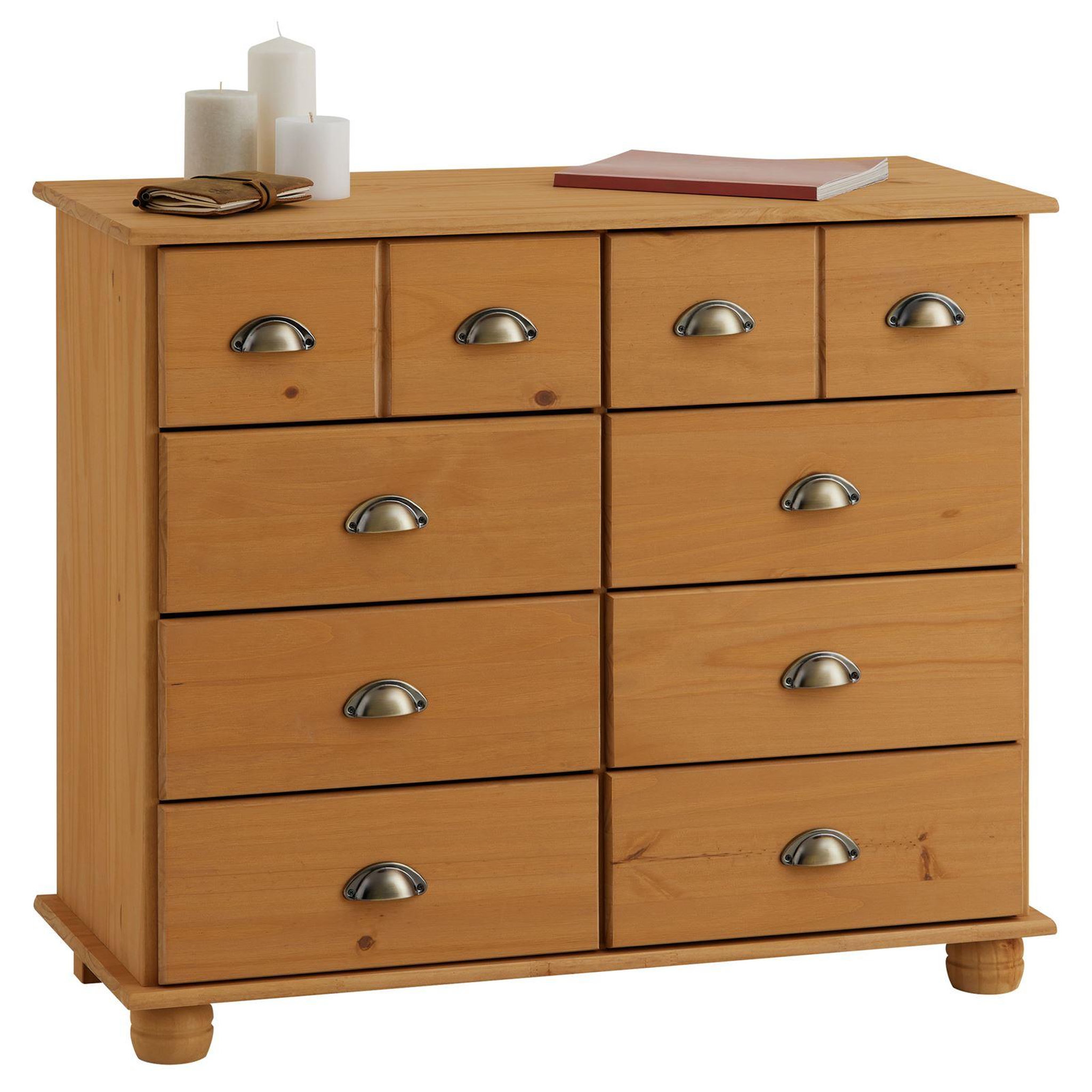 Voir la diapositive 1 : IDIMEX Commode apothicaire COLMAR en pin massif, 8 tiroirs