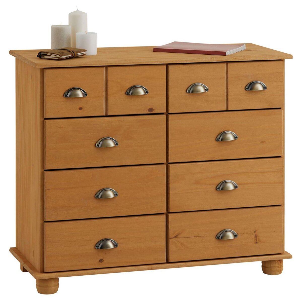 IDIMEX Commode apothicaire COLMAR en pin massif, 8 tiroirs