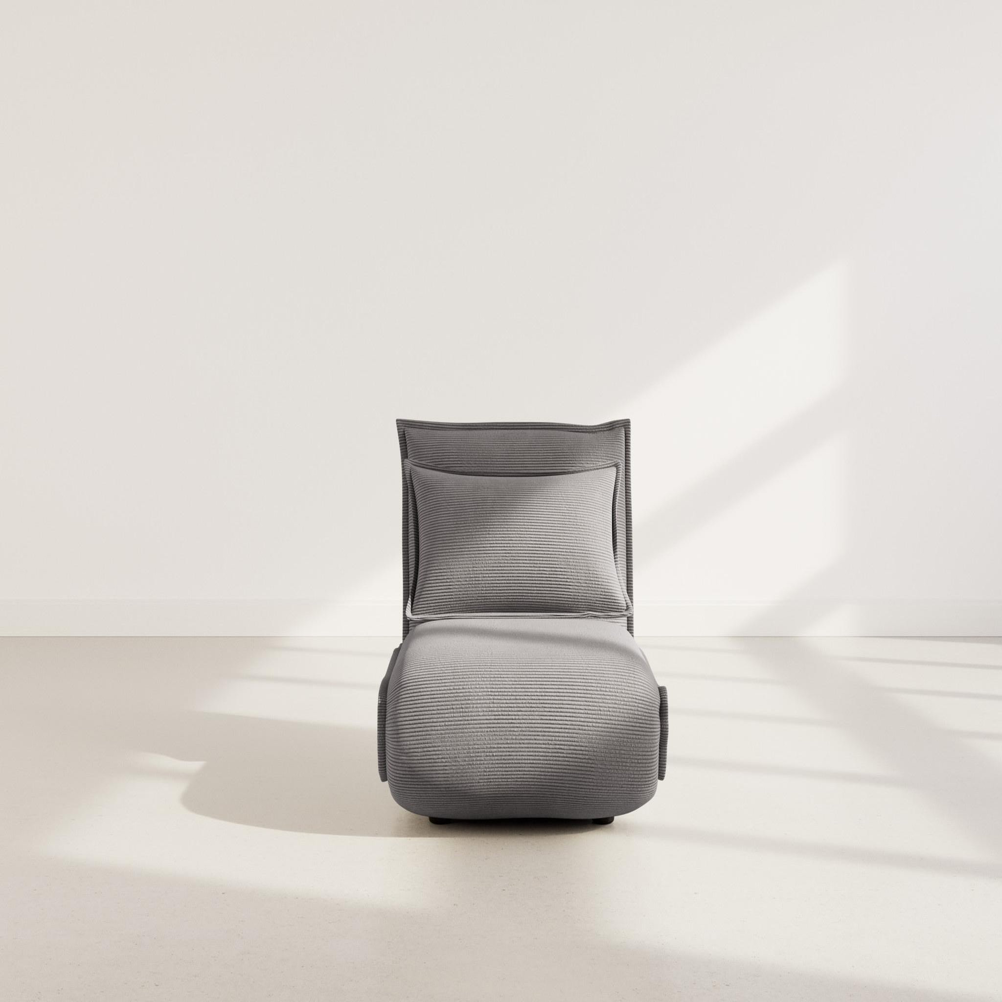 Voir la diapositive 5 : BEST MOBILIER Candice - banquette 1 place convertible clic-clac en velours côtelé