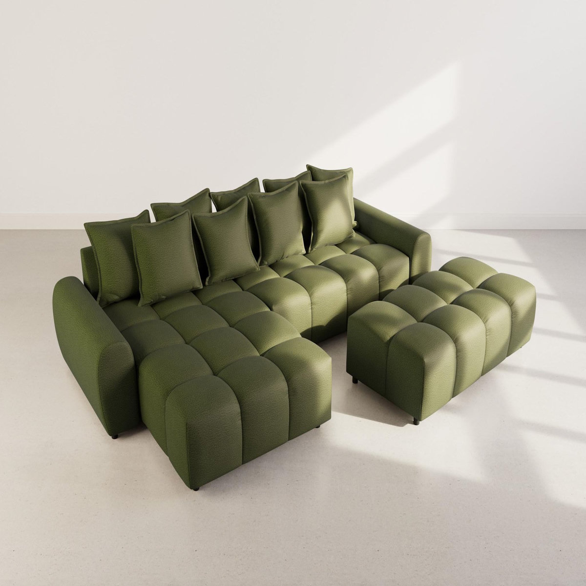 LISA DESIGN Adelaide - canapé d'angle réversible 4 places en tissu texturé