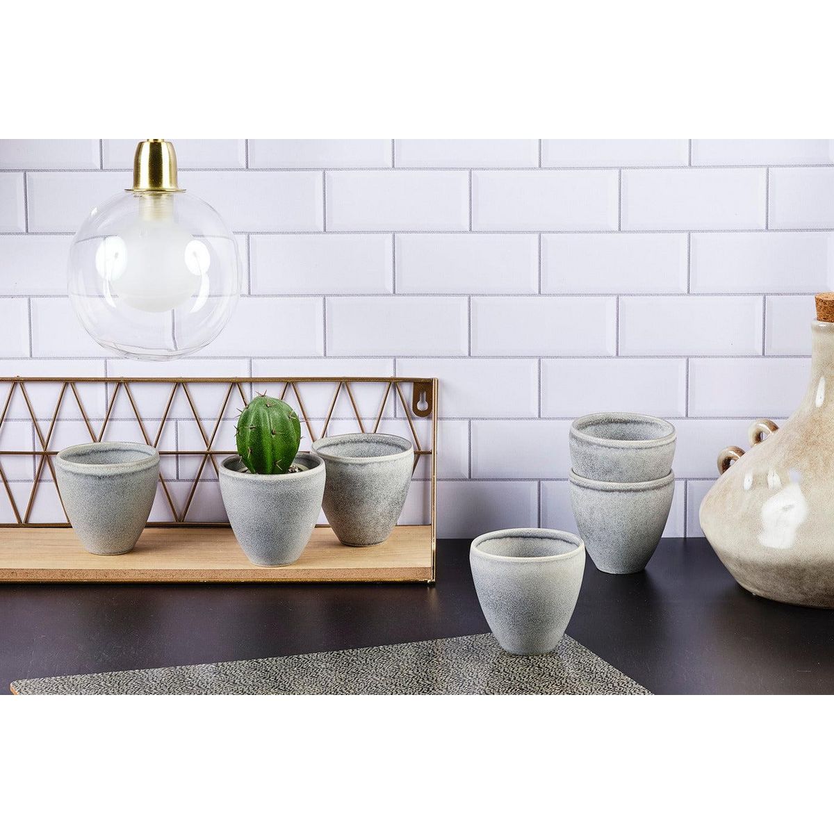 BJORN Tasse STONE 15cl - 6 pièces - Gris lune