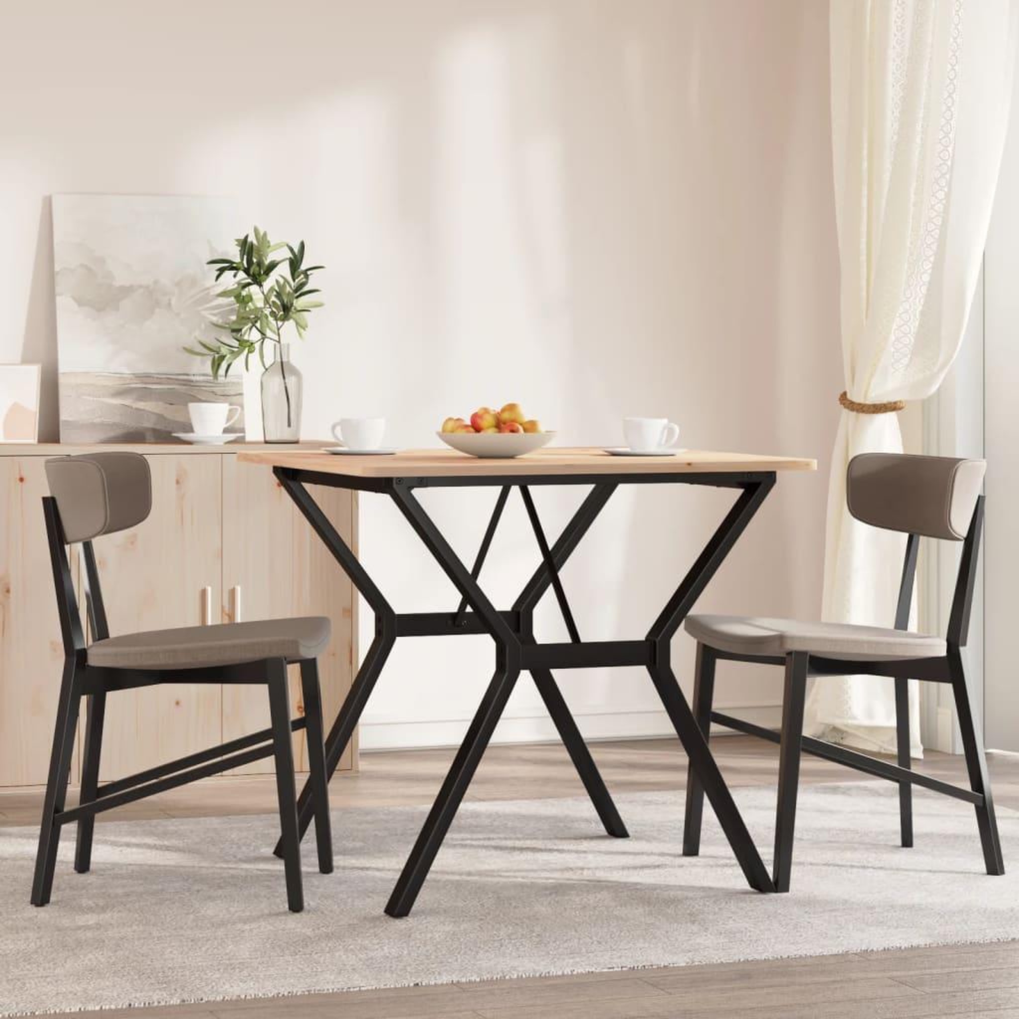 Voir la diapositive 3 : VIDAXL Pieds de table a manger cadre en Y 70x70x73 cm acier