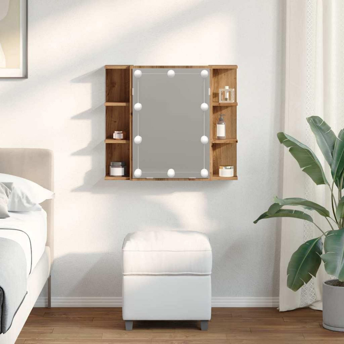 VIDAXL Armoire a miroir avec LED chene artisanal 70x16,5x60 cm