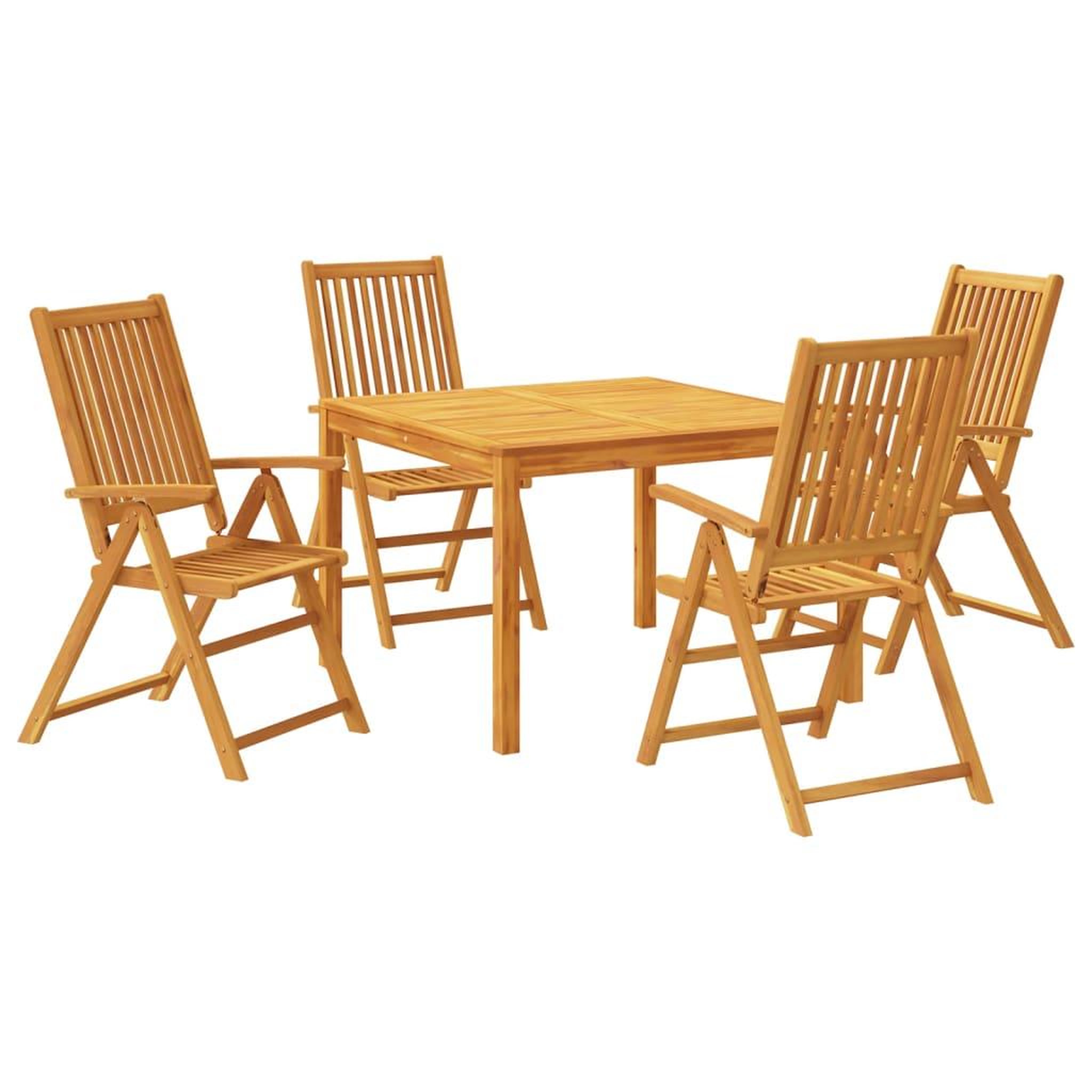 Voir la diapositive 2 : VIDAXL Ensemble a manger de jardin 5 pcs Bois d'acacia solide