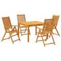 Voir la diapositive 2 : VIDAXL Ensemble a manger de jardin 5 pcs Bois d'acacia solide