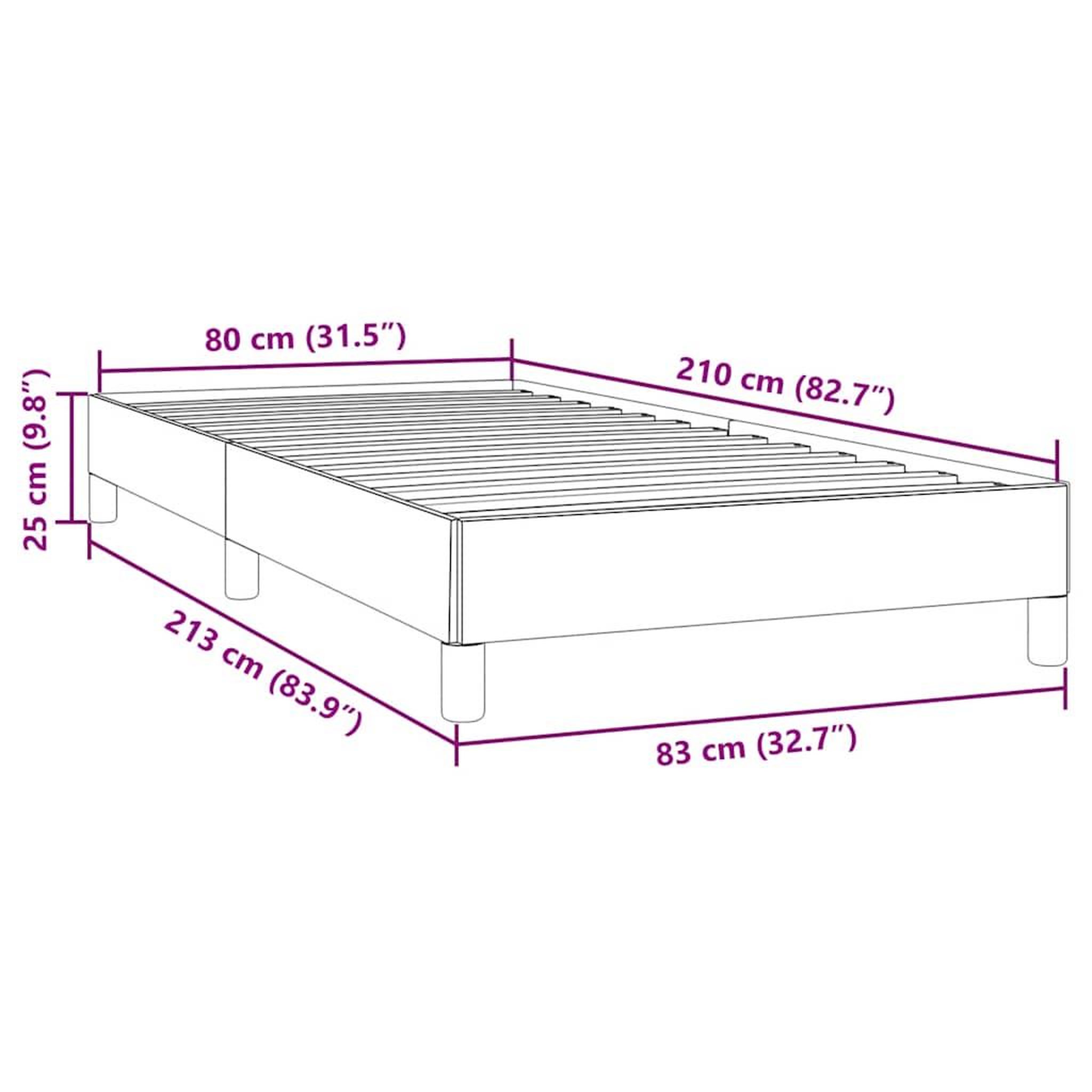 Voir la diapositive 6 : VIDAXL Cadre de lit sans matelas gris clair 80x210 cm velours