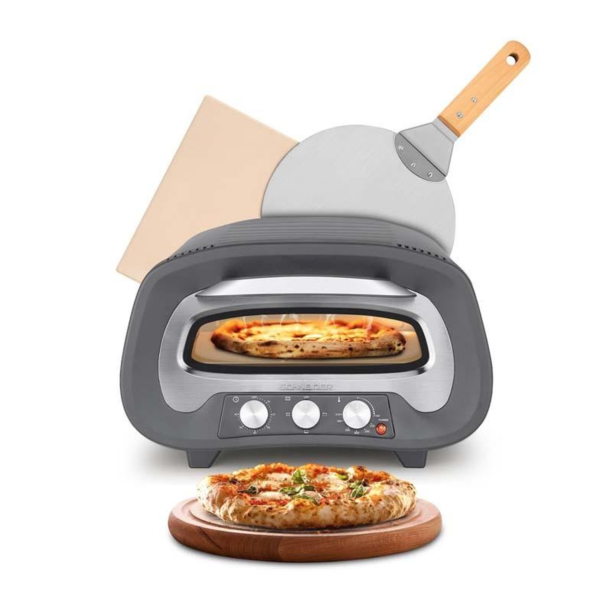 Voir la diapositive 1 : SCHNEIDER Schneider - Pierre De Feu Serie Z Grey - Four à Pizza - Cuisson 3 Min - 2200w