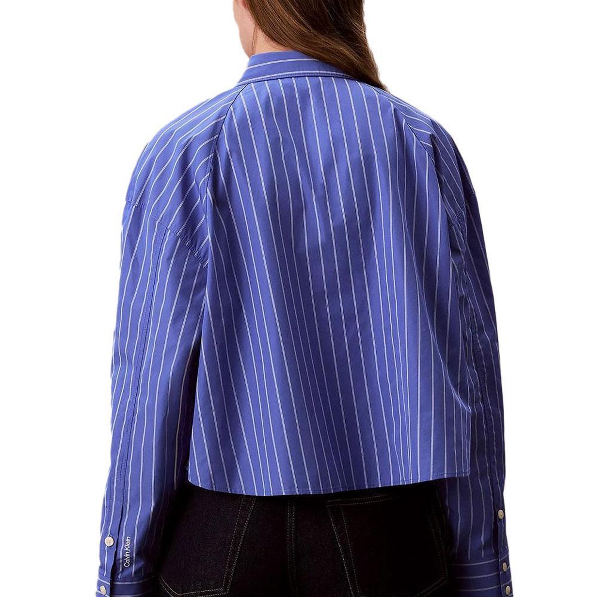 Voir la diapositive 2 : CALVIN KLEIN JEANS Chemise Rayures Bleu Femme Calvin Klein Jeans Stripe Boxy