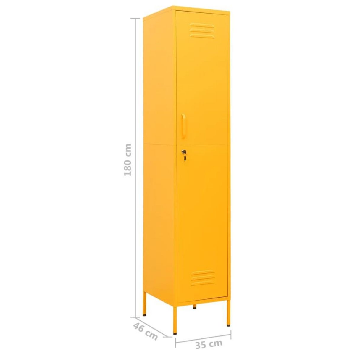 VIDAXL Armoire a casiers Jaune moutarde 35x46x180 cm Acier