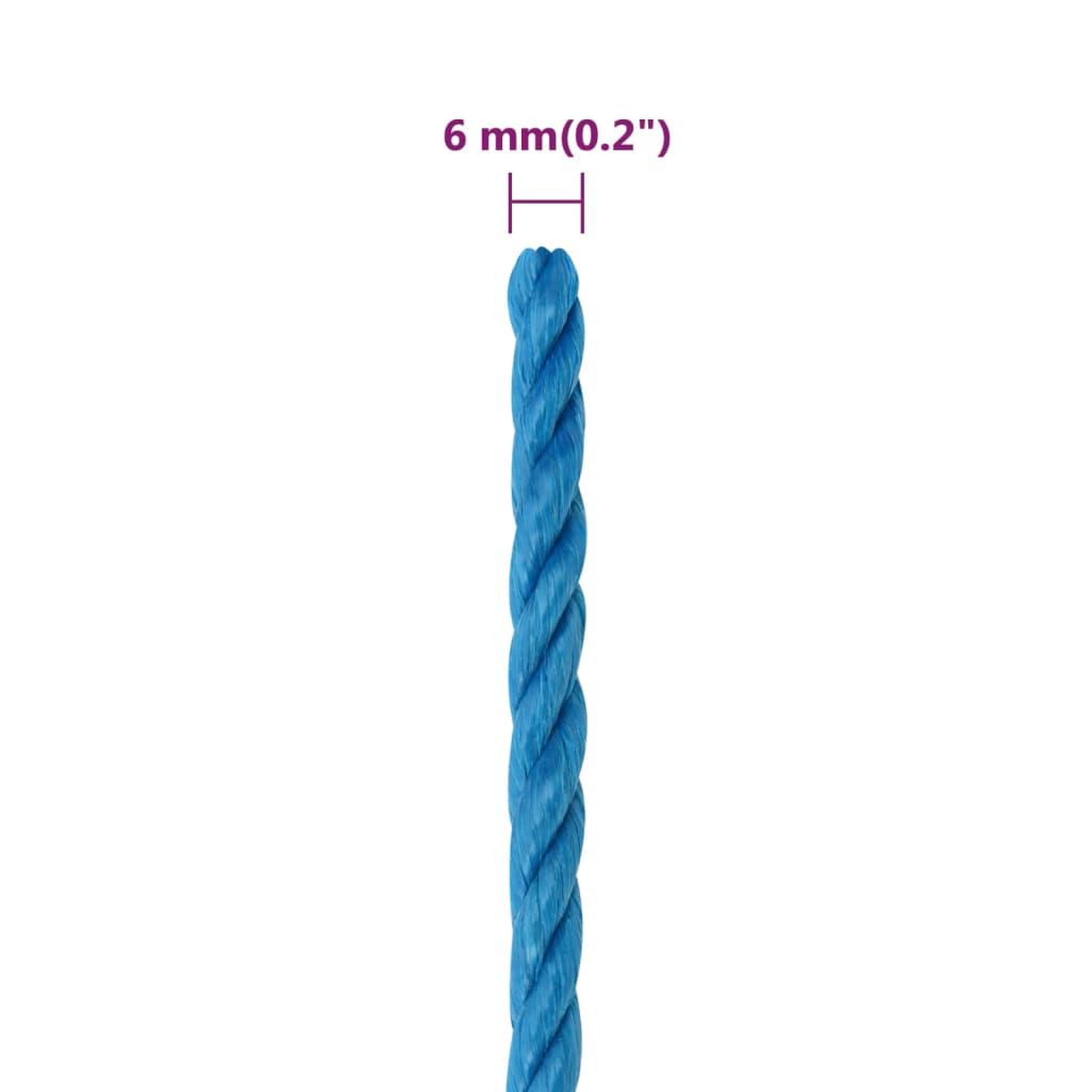 Voir la diapositive 6 : VIDAXL Corde de travail Bleu 6 mm 250 m Polypropylene