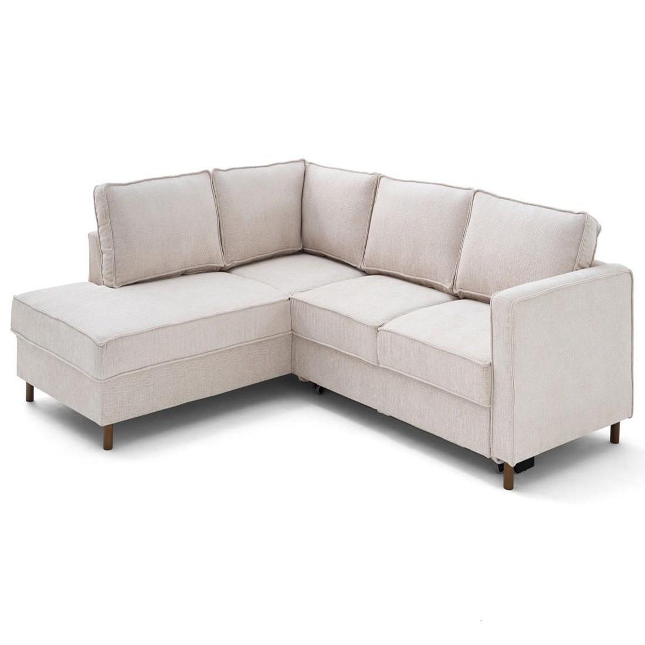 Voir la diapositive 5 : LISA DESIGN Jake - canapé d'angle gauche 5 places convertible en tissu velours relief