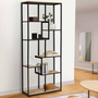 Voir la diapositive 2 : ID MARKET Etagère bibliothèque asymétrique 8 niveaux DETROIT design industriel 161 cm