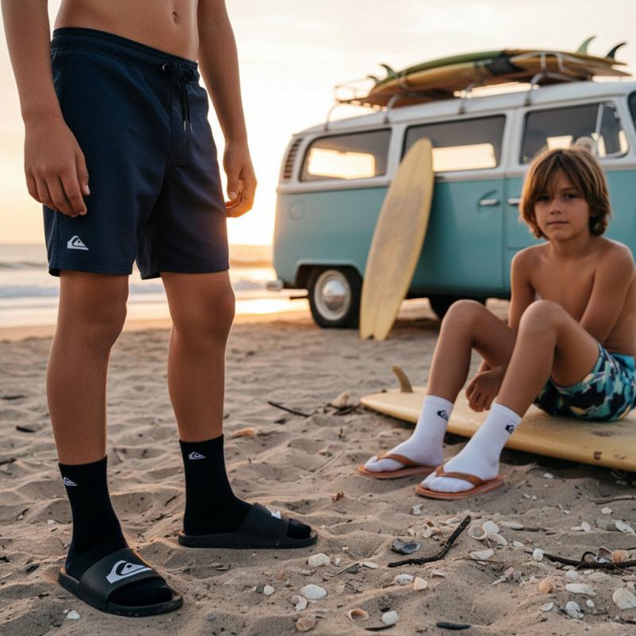 Voir la diapositive 3 : QUIKSILVER Quiksilver Pack de Chaussettes Enfant QUARTER – Lot 6 Paires Sport