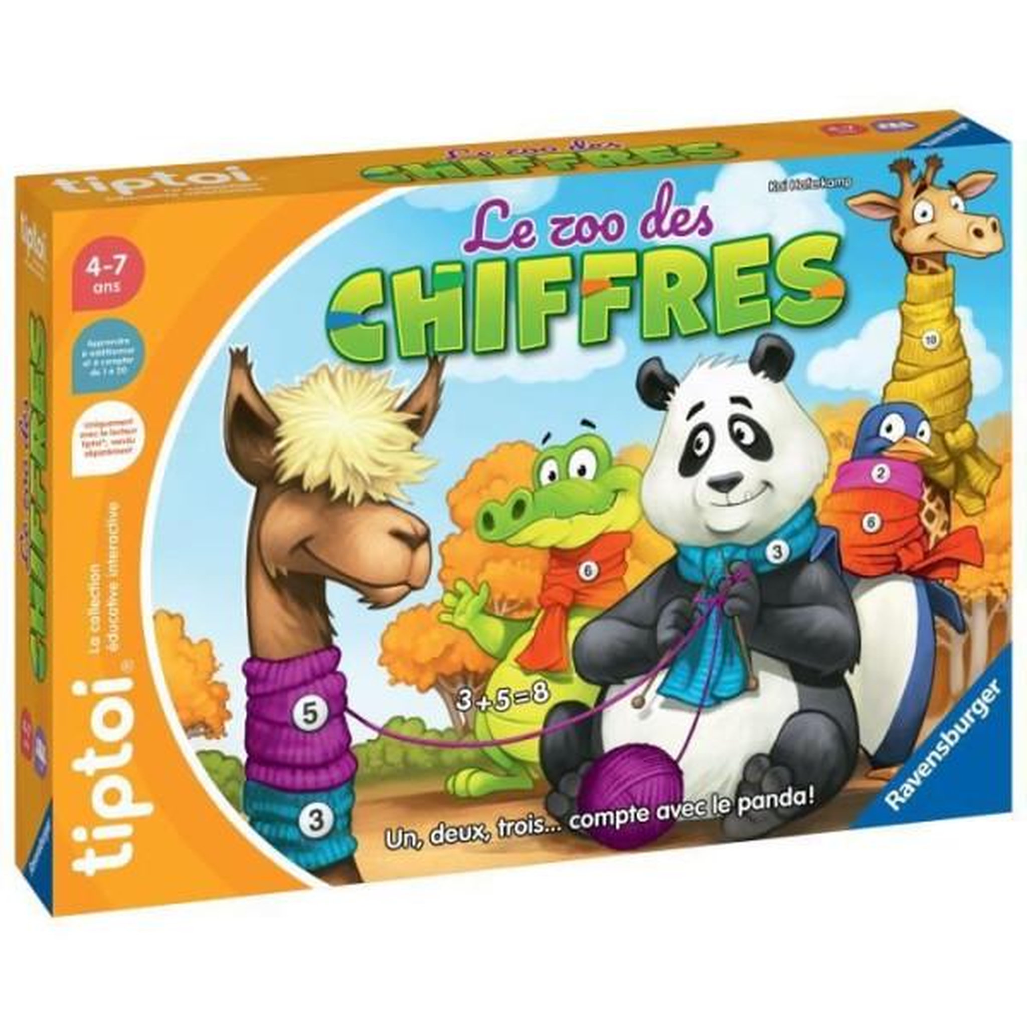 RAVENSBURGER tiptoi Le Zoo des chiffres, Jeu éducatif électronique, sans écran, 00189, A partir de 4 ans, Ravensburger