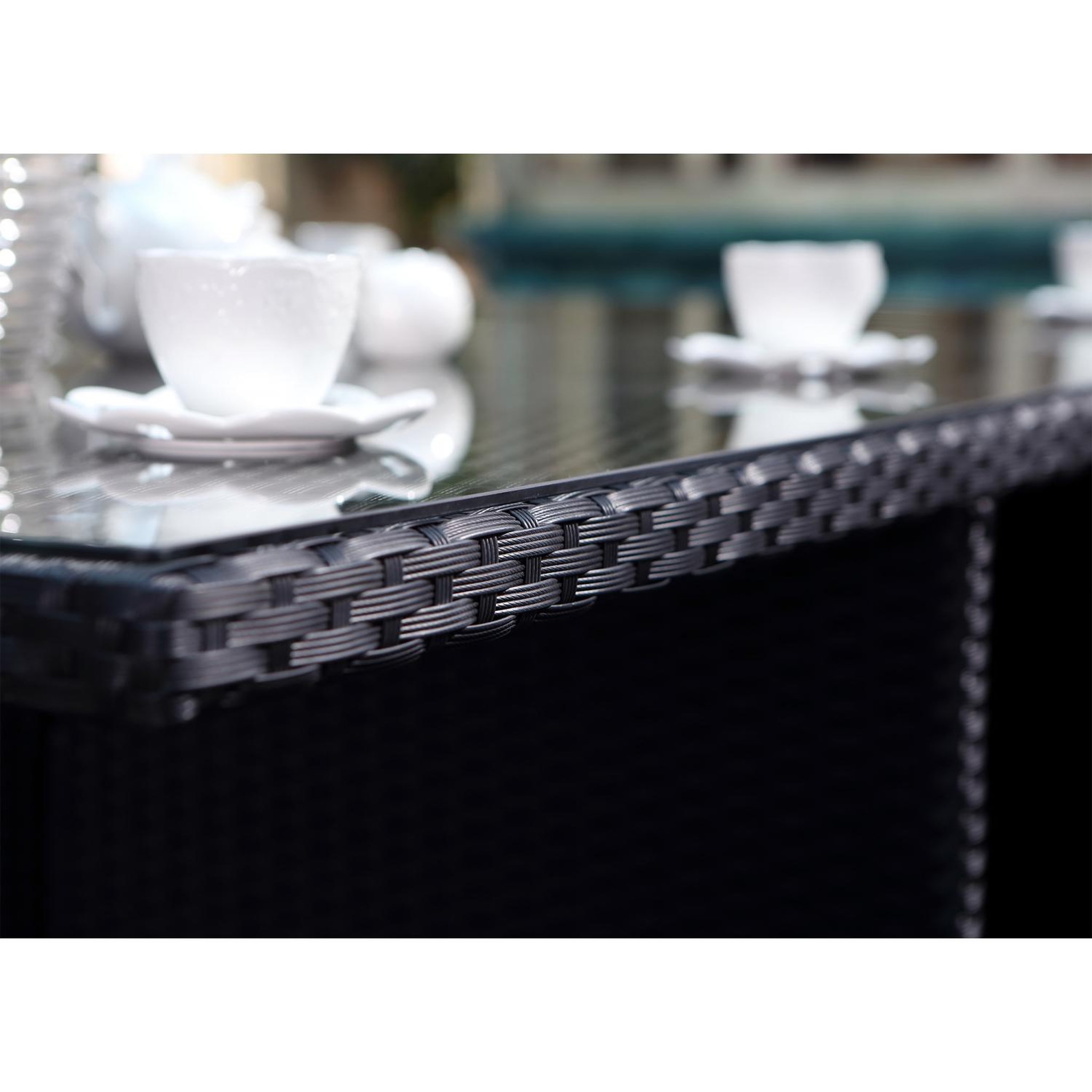 Voir la diapositive 5 : CONCEPT USINE Salon de jardin 10 places noir-blanc + housse de protection miami