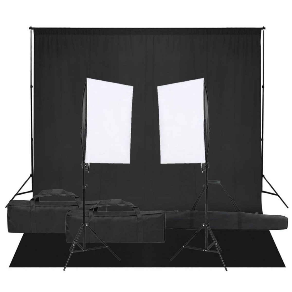 VIDAXL Kit de studio photo avec eclairage et toile de fond