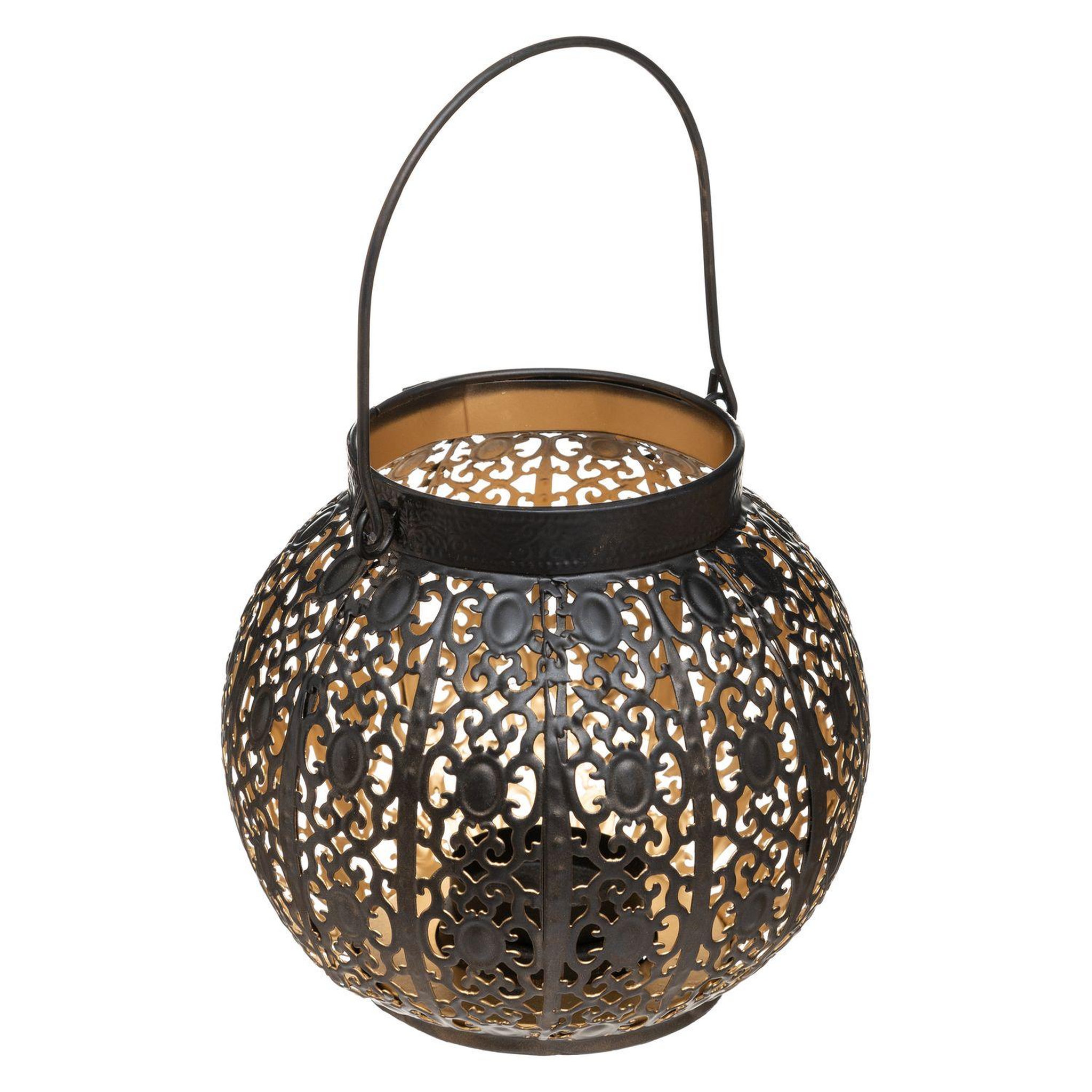 ATMOSPHERA Lanterne en métal ajouré Lexis - H. 14 cm - Noir