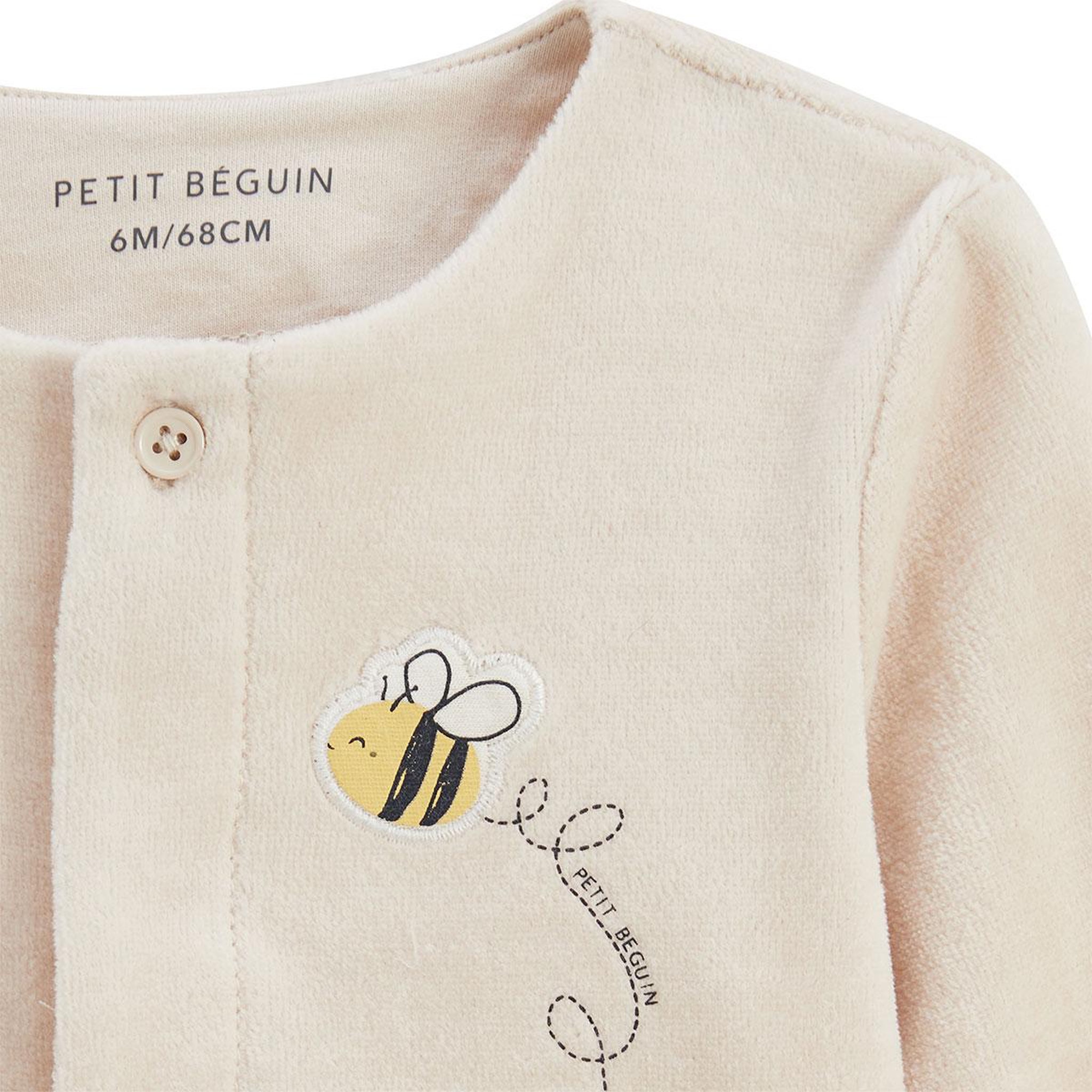 Voir la diapositive 2 : Petit BÃ©guin Ensemble bébé gilet et pantalon à pied en velours eden