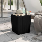 VIDAXL Table de jardin avec couvercle amovible noir polypropylene