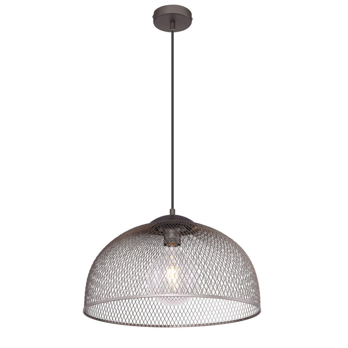 GLOBO Suspension design vintage Moniga - H. 150 cm - Gris chromé