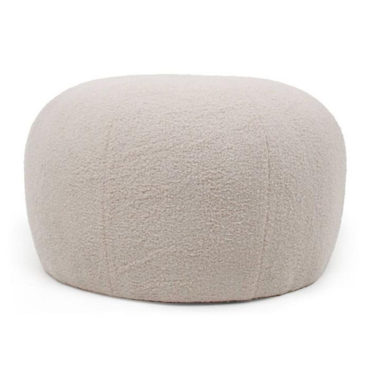 Paris Prix Pouf Rond Bouclette  Pilou  55cm Beige