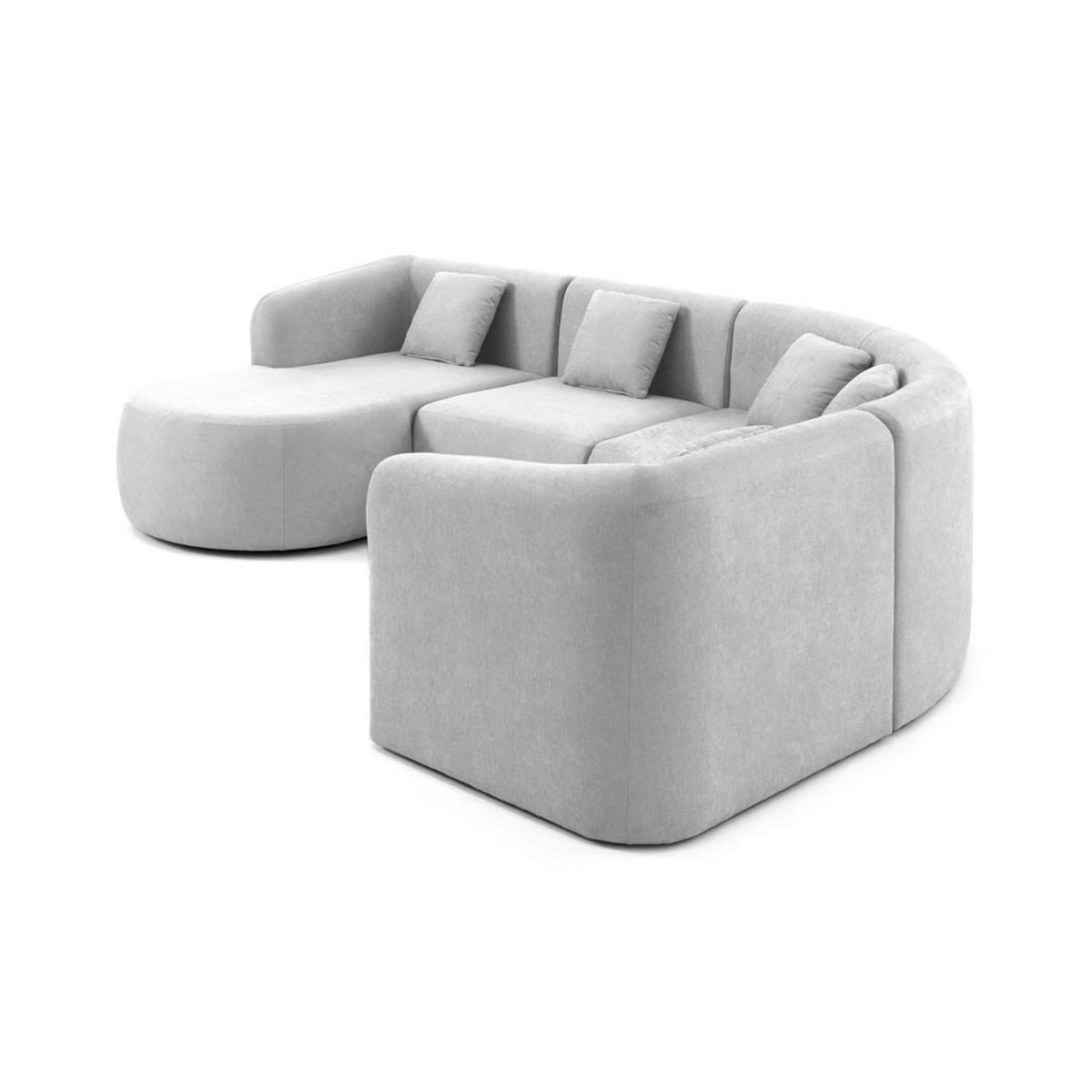 LISA DESIGN Ikare - canapé modulable d'angle gauche - 5 places - avec méridienne - en tissu