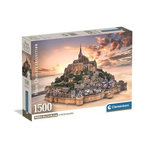 CLEMENTONI Puzzle 1500 pièces Compact Le Mont Saint-Michel – Puzzle adulte – Clementoni