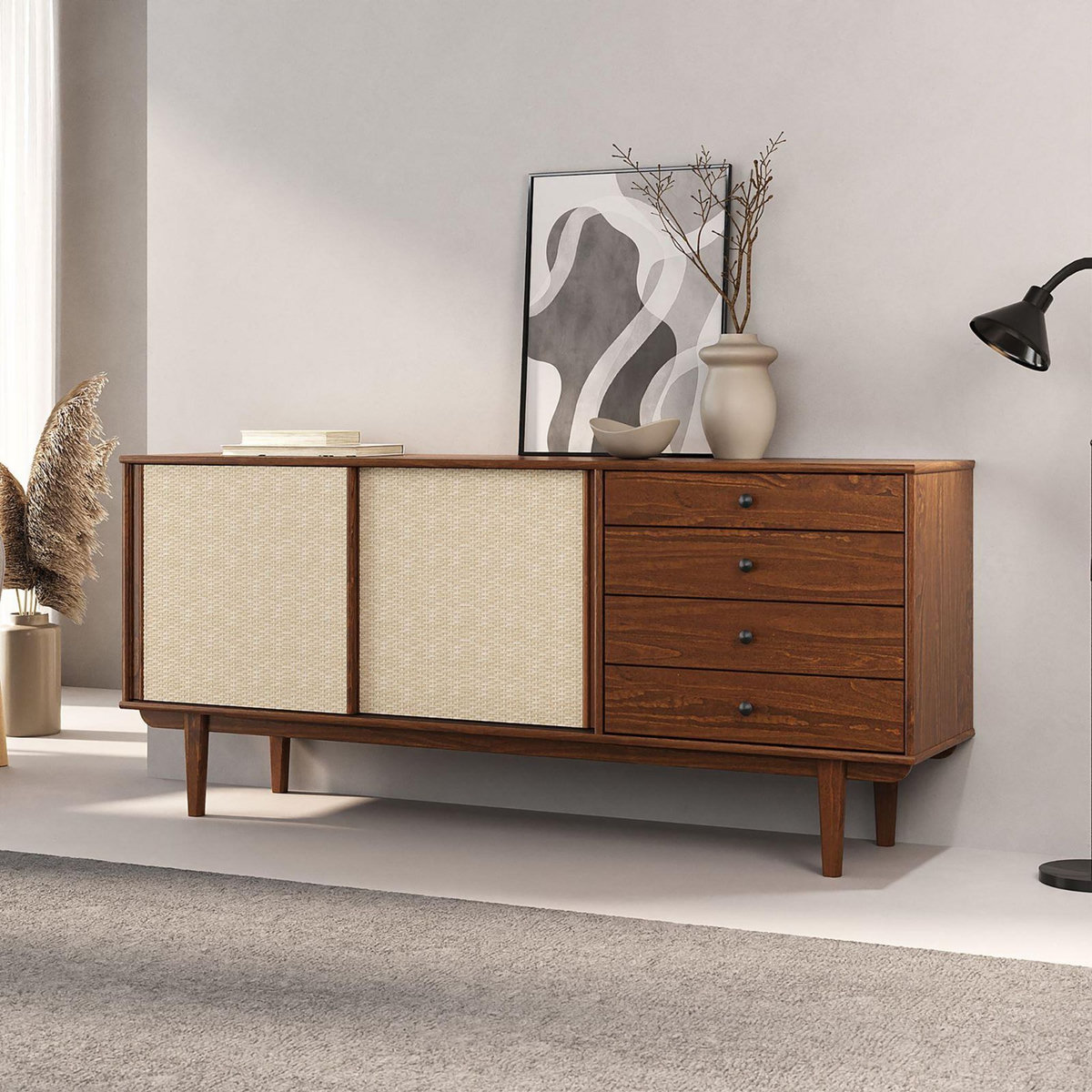 IDIMEX Buffet SIMONA L 175 cm en bois massif