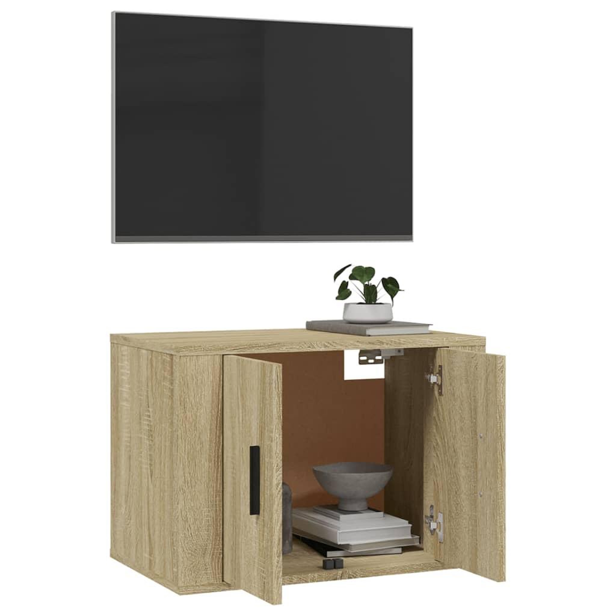 Voir la diapositive 5 : VIDAXL Meuble TV mural Chene sonoma 57x34,5x40 cm