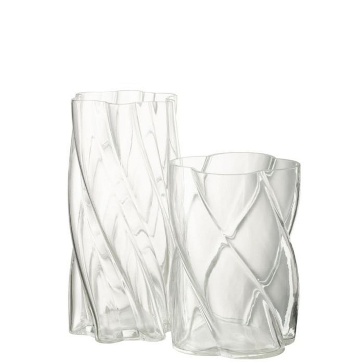 Paris Prix Vase Tourbillon en Verre  Swirly  25cm Transparent