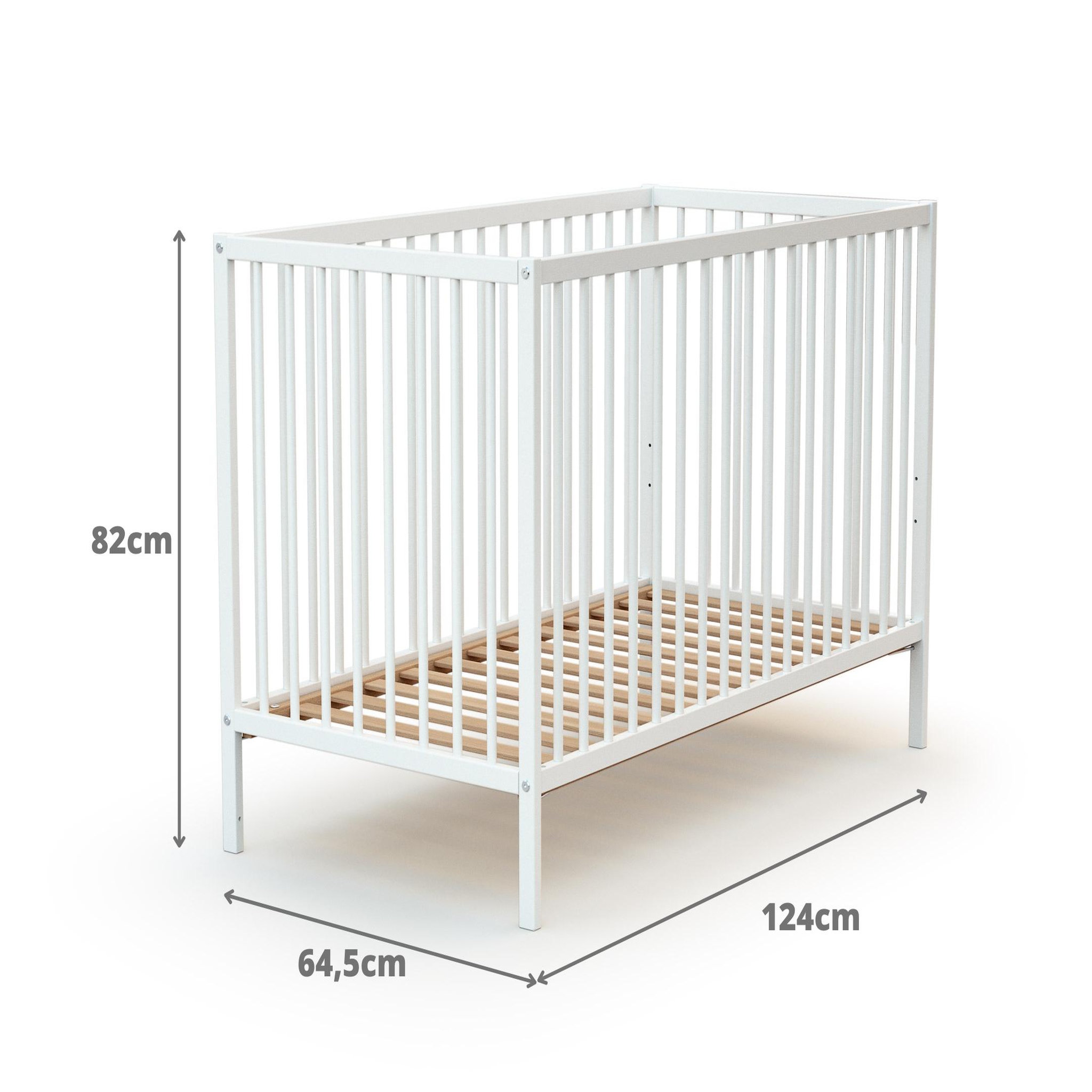 Voir la diapositive 5 : WEBABY Lit bébé en bois 60x120 ONE