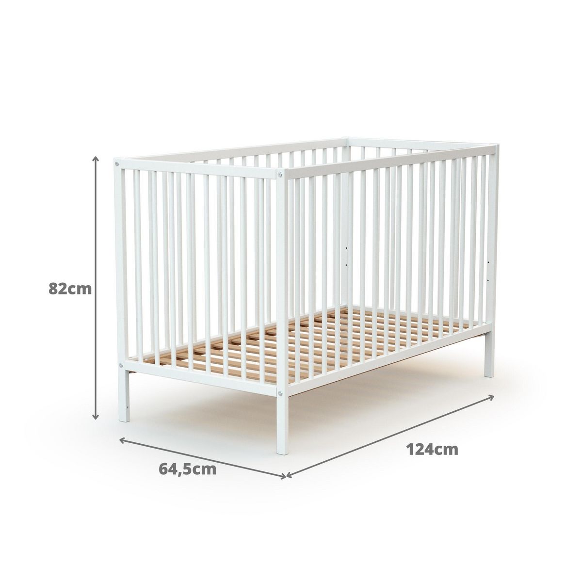 WEBABY Lit bébé en bois 60x120 ONE