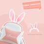 Voir la diapositive 5 : VINSETTO Chaise gaming fauteuil gamer inclinable réglable repose-pied rétractable oreilles de lapin amovibles rose blanc