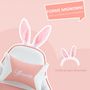 Voir la diapositive 5 : VINSETTO Chaise gaming fauteuil gamer inclinable réglable repose-pied rétractable oreilles de lapin amovibles rose blanc