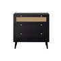Voir la diapositive 3 : BEST MOBILIER Goto - commode - noir et cannage - 80 cm